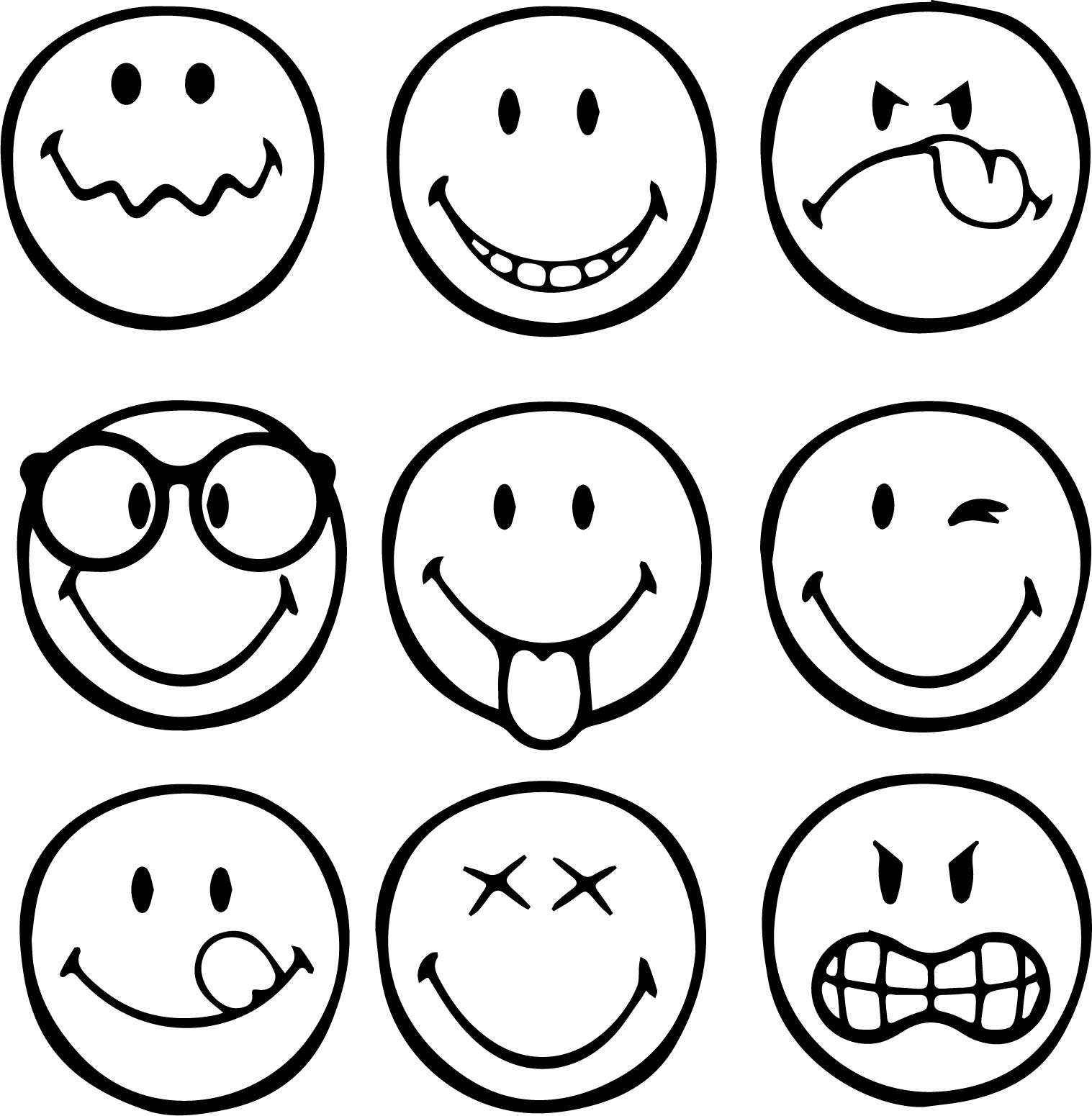 1517x1551 First Graphical Emoticons Smiley Coloring Page Wecoloringpage