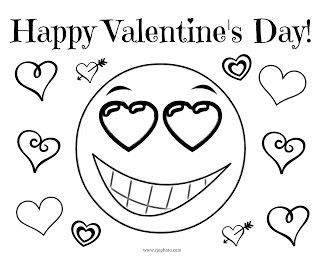 320x256 Free Printable Happy Valentine's Day Emoji Coloring Page