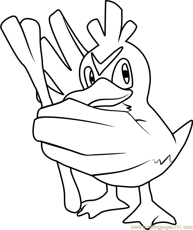 671x800 Farfetch'd Pokemon Coloring Page