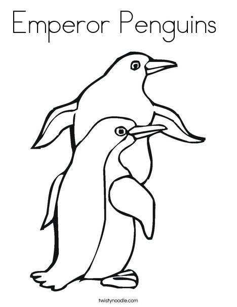 468x605 Emperor Penguins Coloring Page