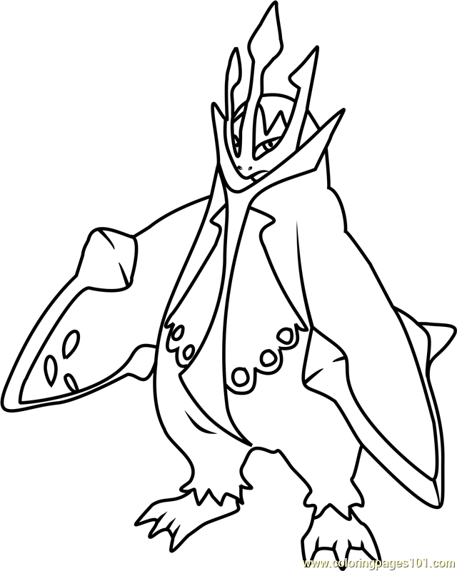 640x800 Empoleon Pokemon Coloring Page