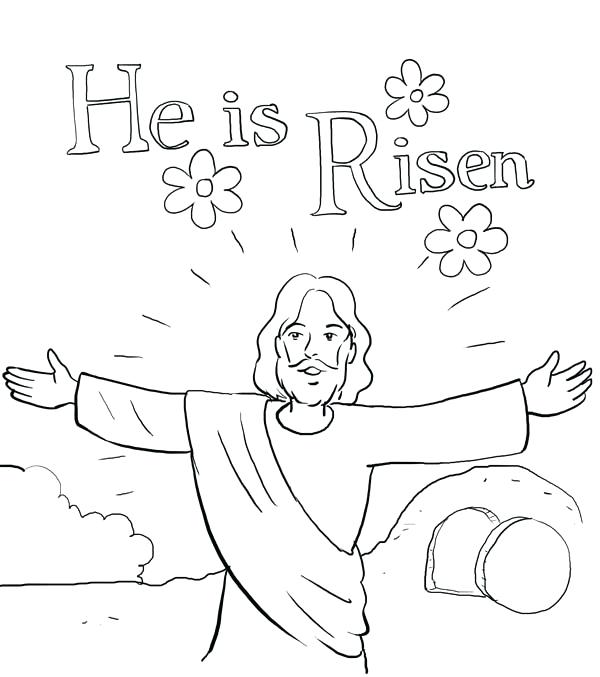 600x677 Jesus Resurrection Coloring Pages He Is Risen In Resurrection