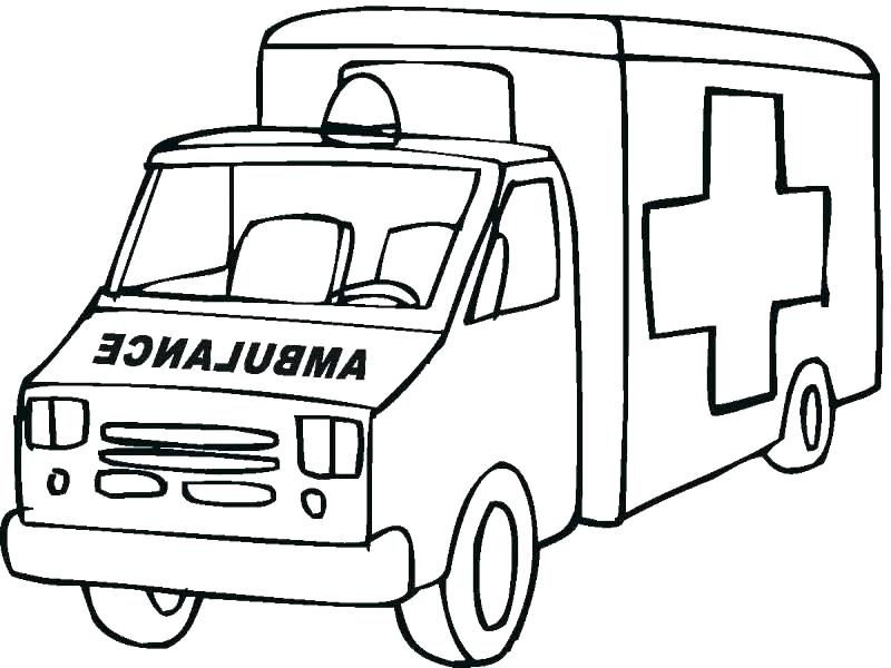 800x600 Ambulance Coloring Page