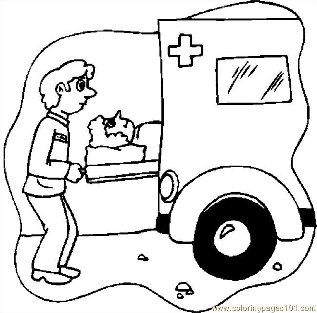 650x643 Cartoon Amblance Driver Coloring Pages Ambulance Driver Vbs