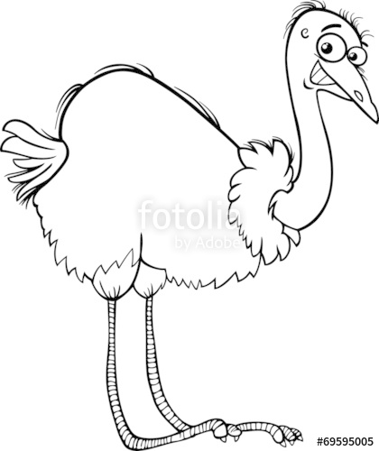 420x500 Nandu Ostrich Cartoon Coloring Page Stock Image And Royalty Free