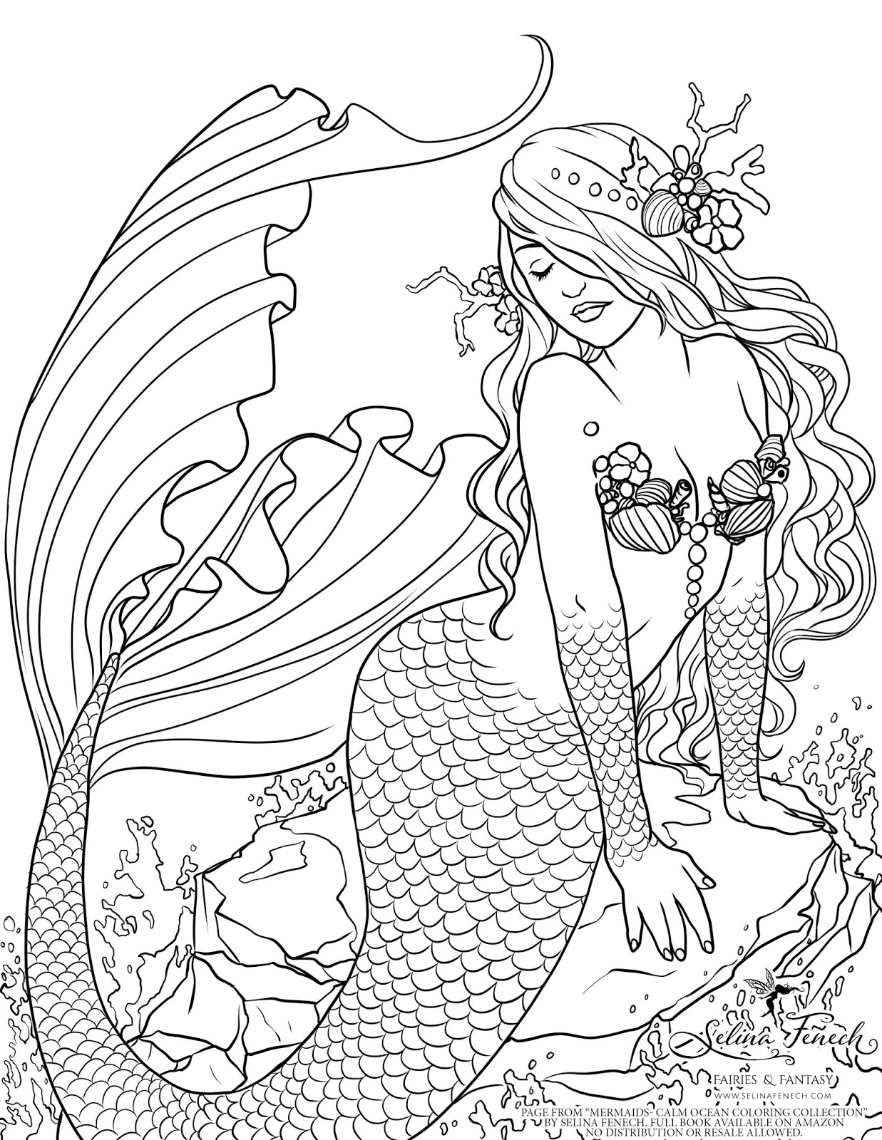 1237x1600 Mermaid Coloring Pages Free Printable Enchanted Designs Fairy