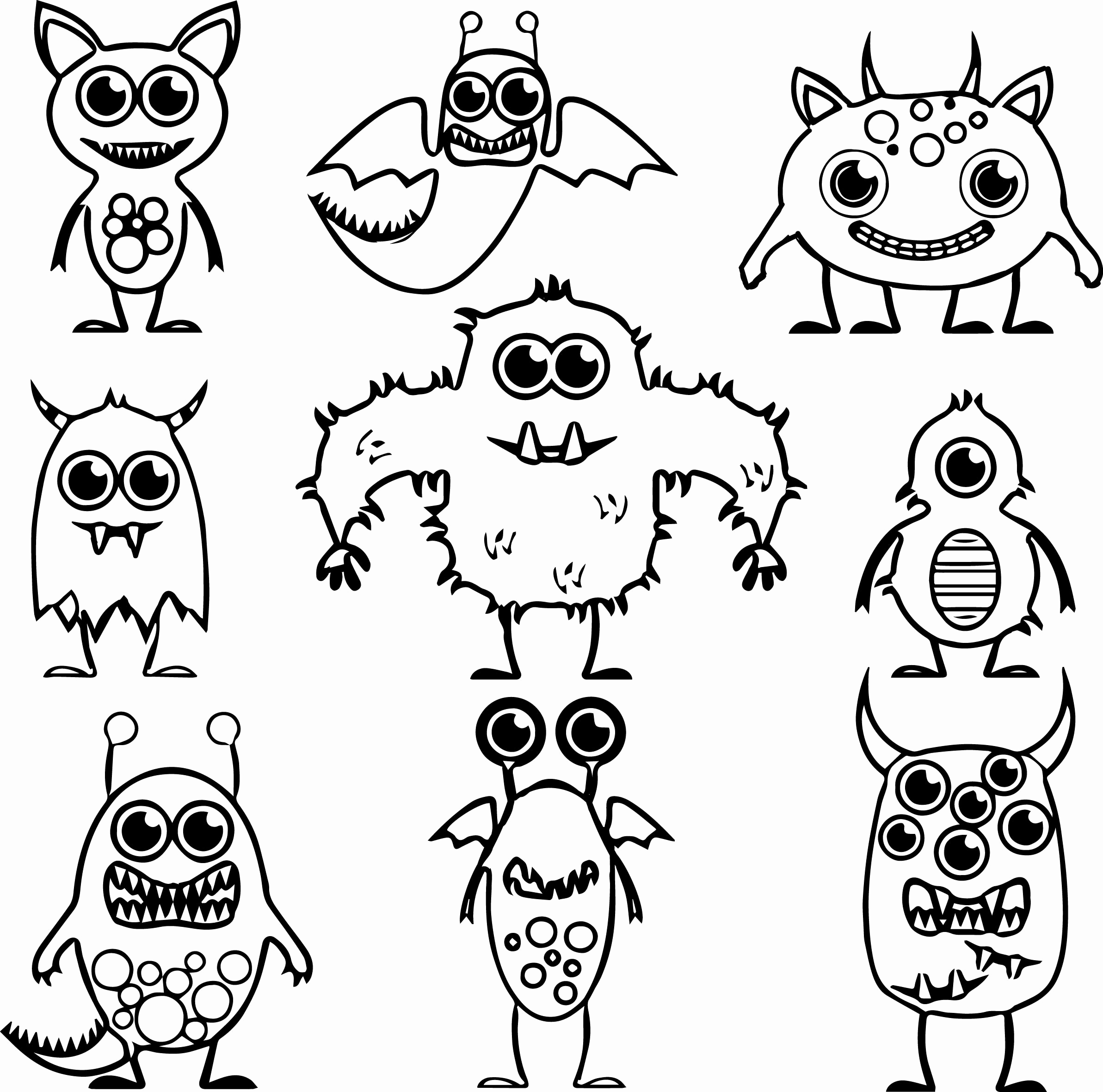 2385x2361 Energy Alien Coloring Pages Photograph Monster Inside Decorations