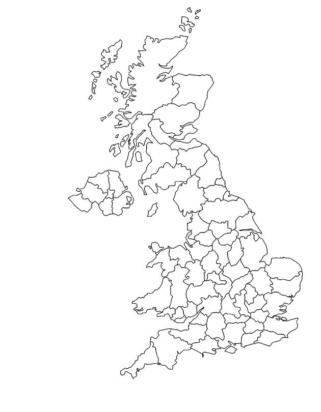 630x810 Unlimited Outline Map Of England Coloring Page United Kingdom
