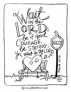 247x320 The Courage To Wait + Psalm Bible Verse Coloring Page
