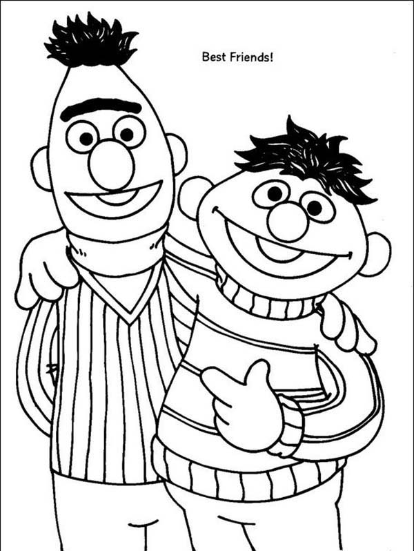 600x798 Bert And Ernie Are Best Friend In Sesame Street Coloring Page