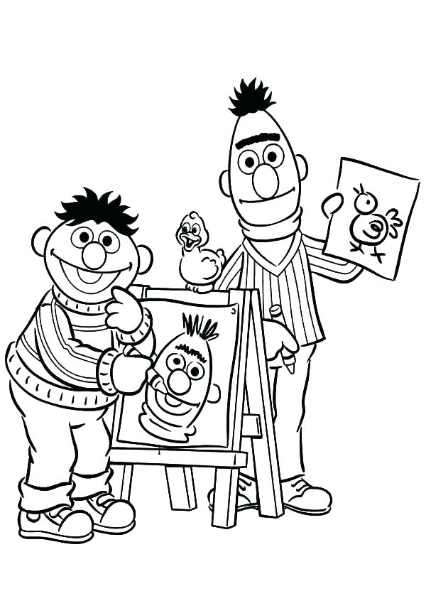 600x839 Coloring Pages Cookie Number Coloring Pages Bert And Ernie