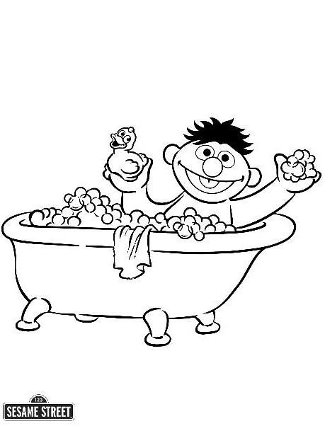459x602 Ernie In The Bath Tub Sesame Street Coloring Page Parties
