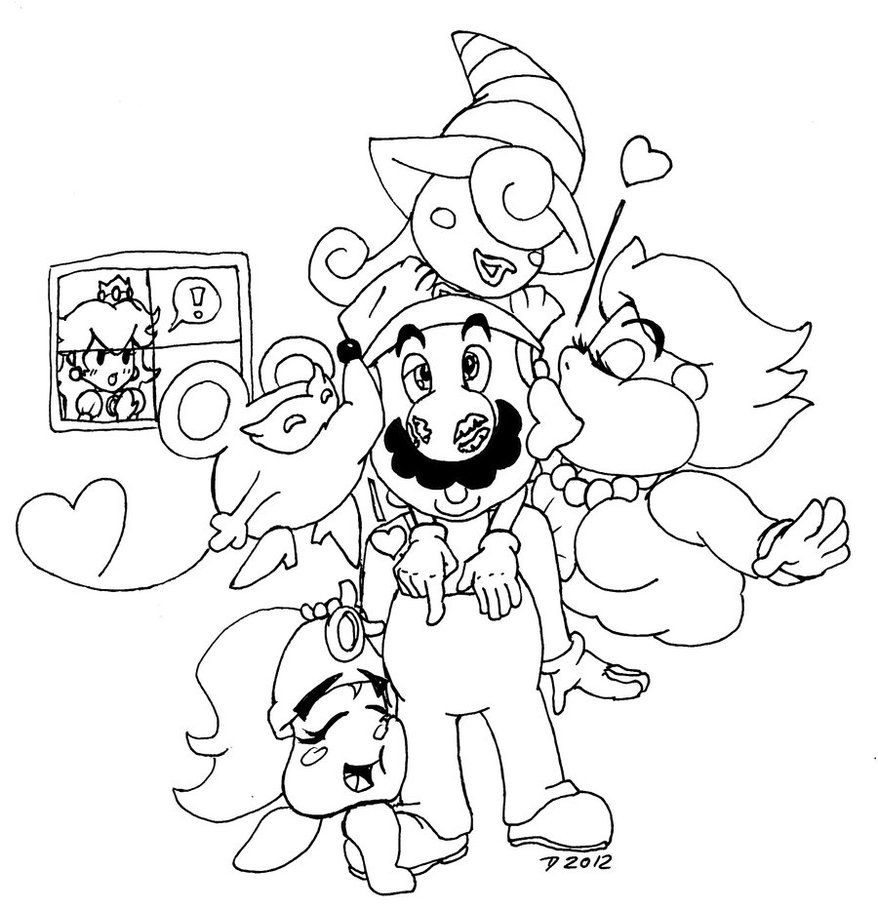 878x910 Paper Mario Coloring Pages