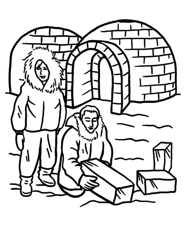 600x753 Eskimo Coloring Pages People Building An Igloo Coloring Pages