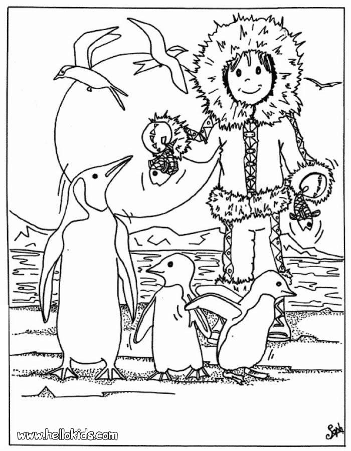 700x900 Eskimo Coloring Page