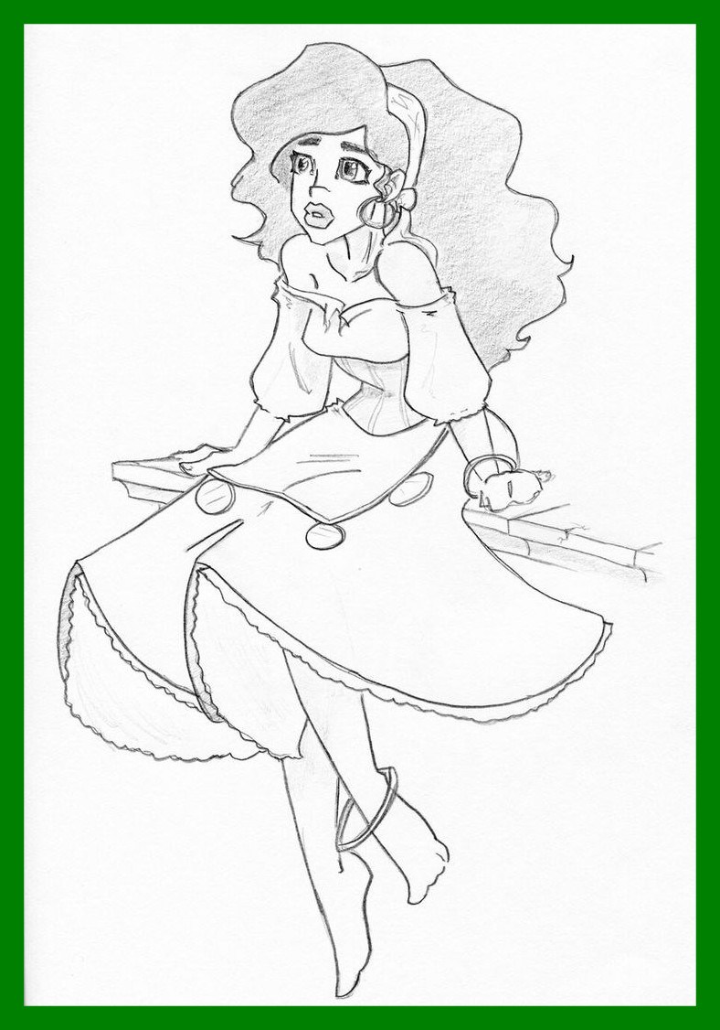 788x1126 Incredible Disney Esmeralda And Goat Coloring Pages Design