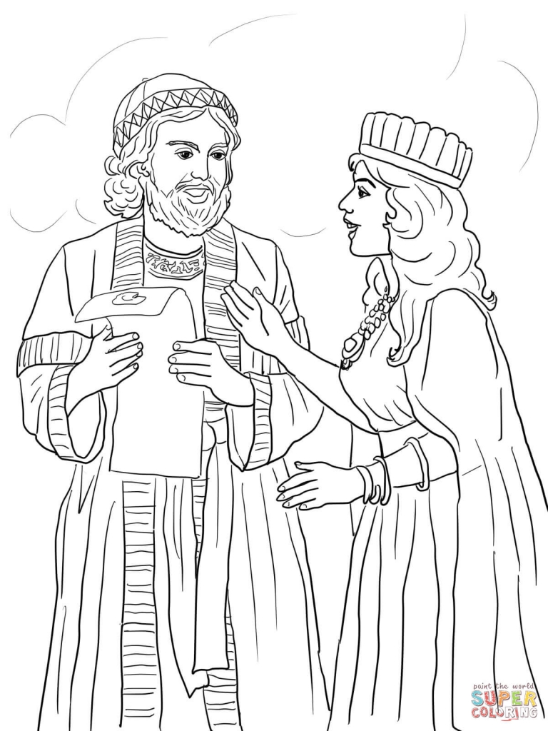 768x1024 Esther Bible Coloring Pages