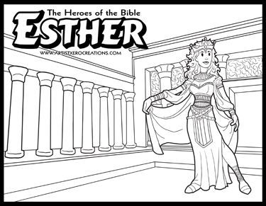 375x291 The Heroes Of The Bible Coloring Pages Esther Bible, Hero