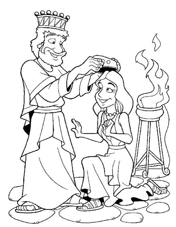 600x772 Esther Become King Ahasuerus Queen Coloring Page The Story