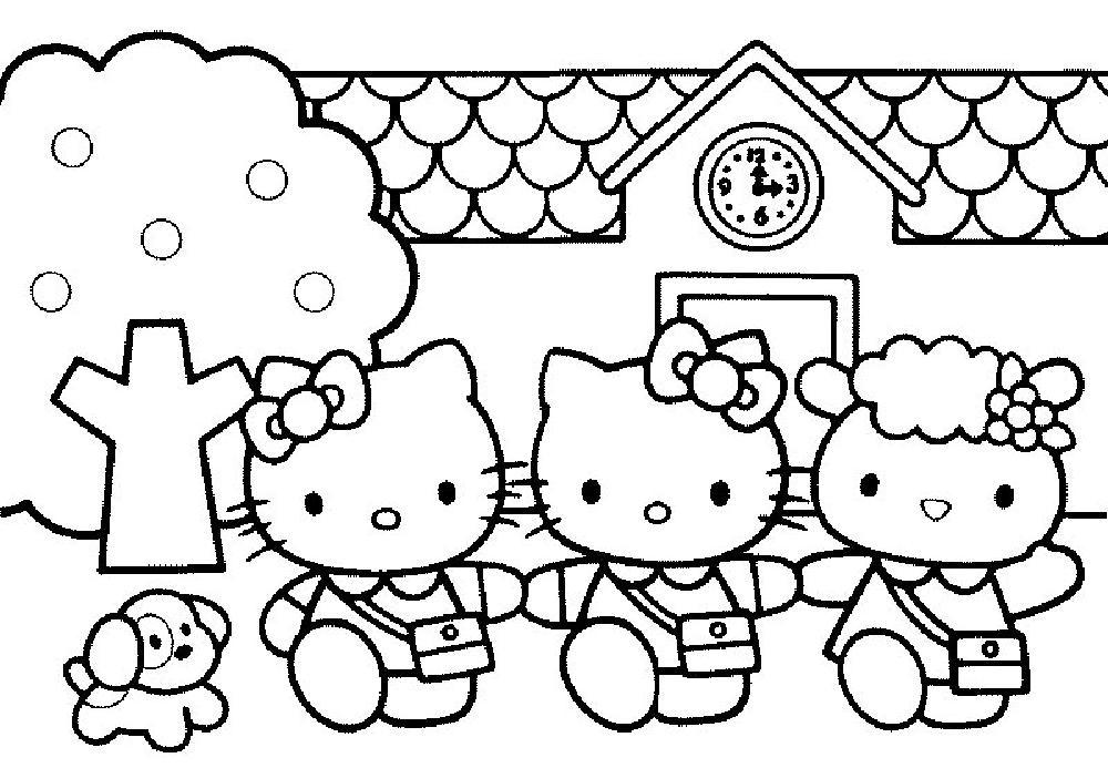 1000x693 Printable Coloring Pages Of Hello Kitty And Friends