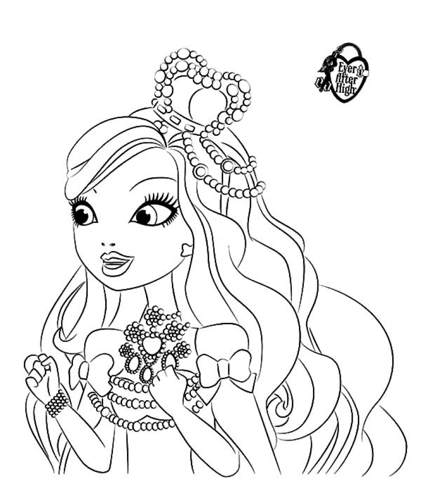 845x960 Ever After High Coloring Pages Apple White