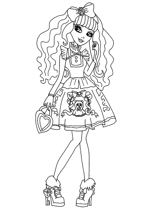 600x849 Ever After High Sweet Girl Apple White Coloring Pages