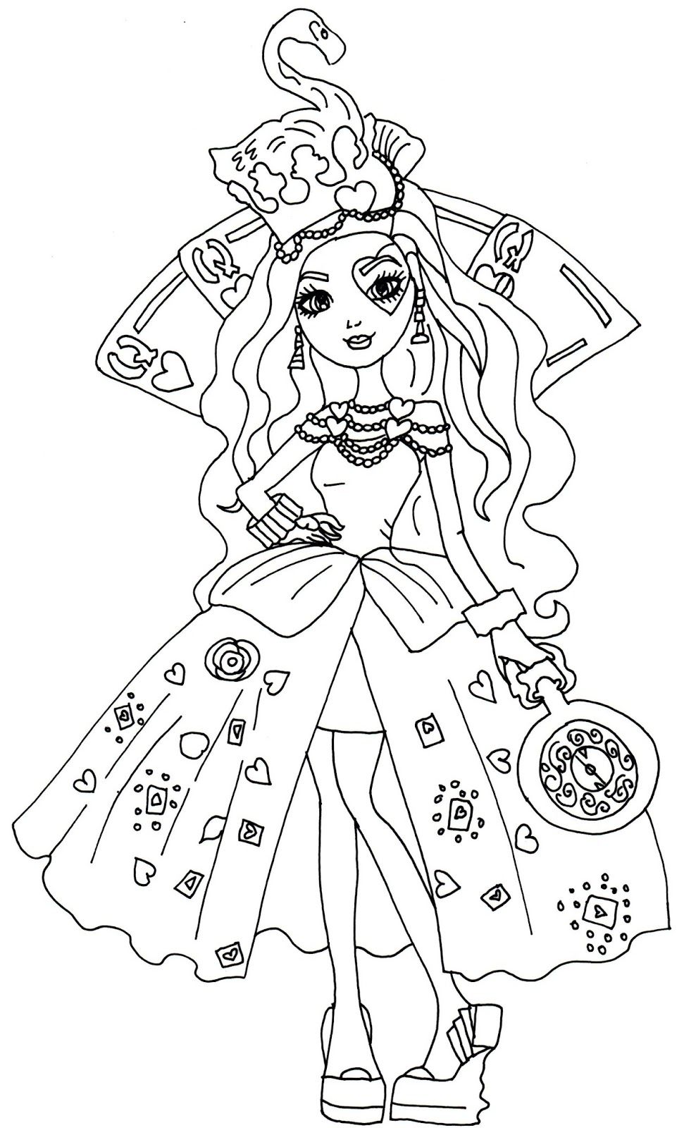 971x1600 Fascinating Printable Ever After High Coloring Pages Lizzie Hearts