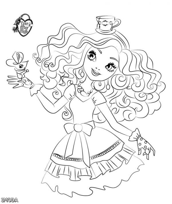 600x711 Ever After High Madeline Hatter Coloring Pages