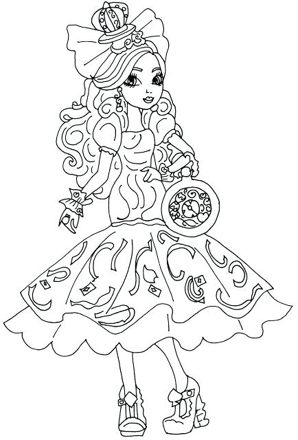 434x640 Free Printable Ever After High Coloring Pages Apple White