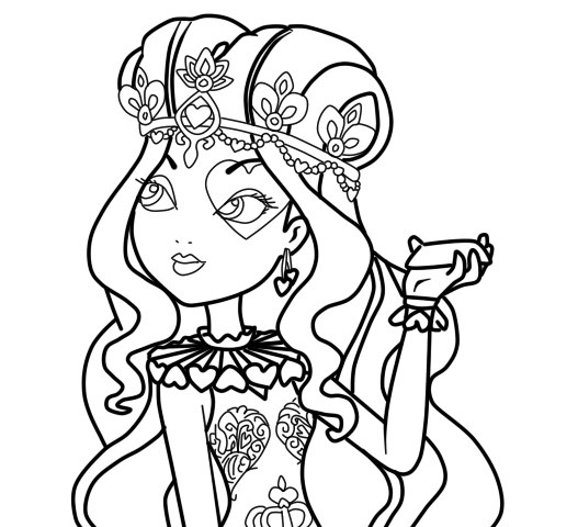 527x480 Ever After High Lizzie Hearts Coloring Pages