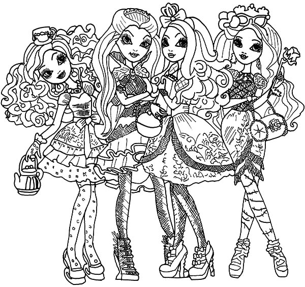 600x564 Ever After High Ready To Go To Party Coloring Pages Ever After