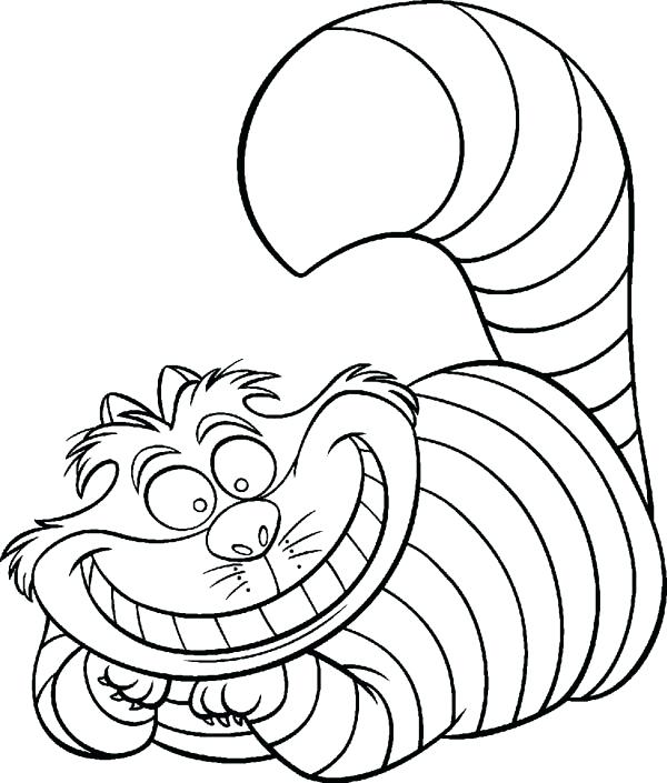 600x705 In Wonderland Character Cat Coloring Page Download In Wonderland