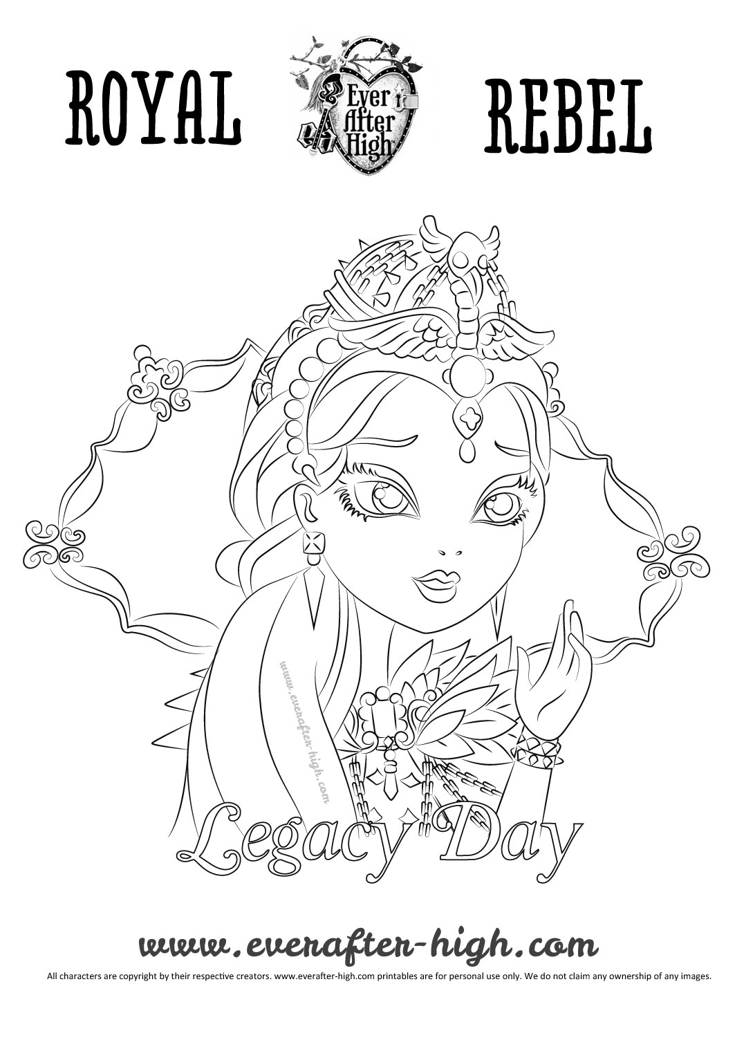 1063x1504 Legacy Day Raven Queen Coloring Page Ever After High