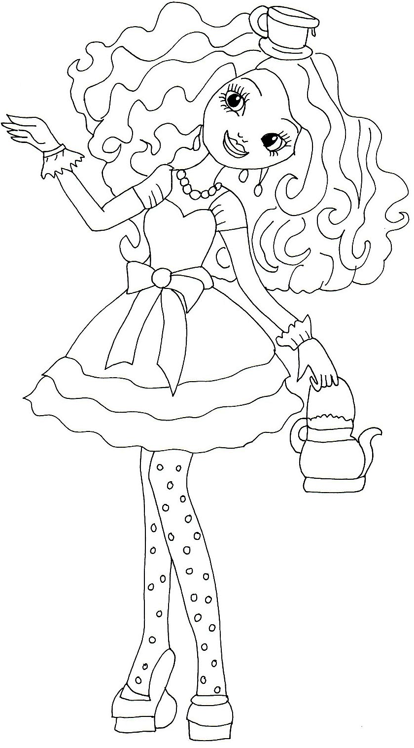 840x1517 Madeline Hatter Ever After High Coloring Page