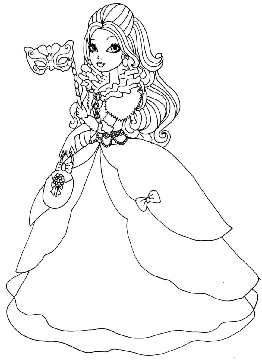 869x1198 Ever After High Colouring Pages Raven Queen Madeline Hattering