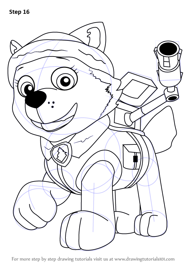 597x844 Learn How To Draw Everest From Paw Patrol