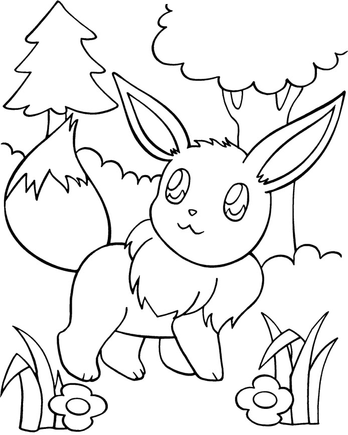 694x867 Eevee Coloring Pages