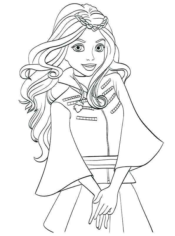 595x800 Descendants Coloring Pages Evie