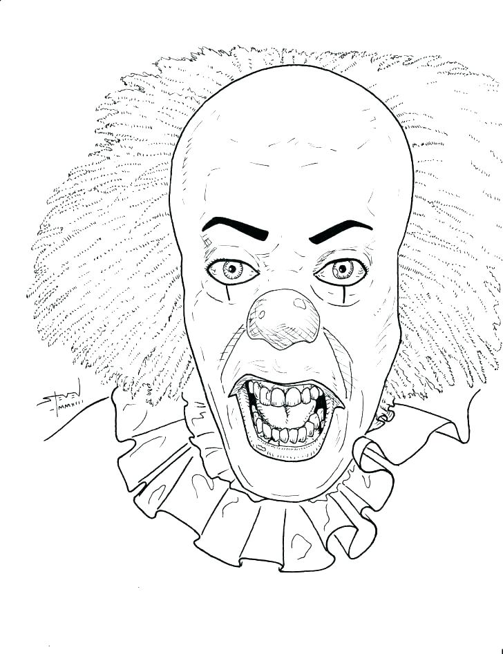 728x947 Clown Coloring Pages Evil Clown Coloring Pages Clown Coloring
