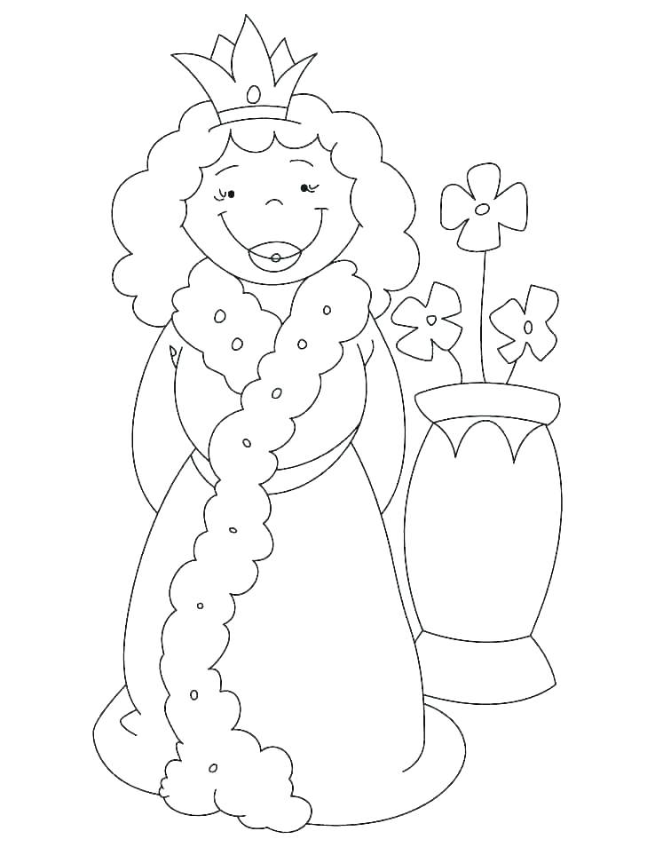 738x954 Queen Coloring Page