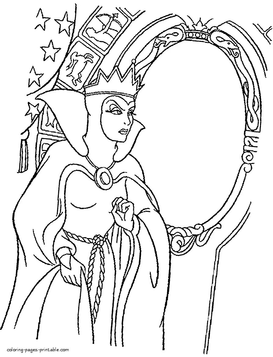 895x1168 Snow White And The Seven Dwarfs Coloring Pages Disney At Evil