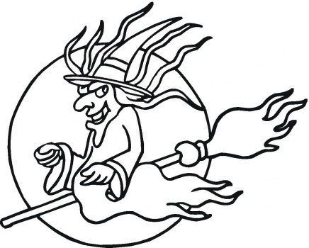 436x350 Halloween Coloring Pages Halloween Flying Witch Coloring Pages