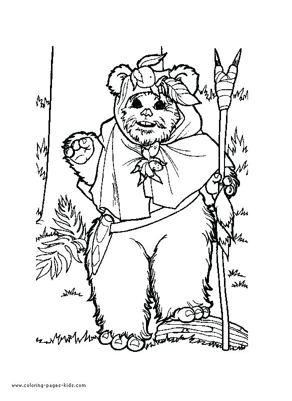 584x800 Ewok Coloring Page
