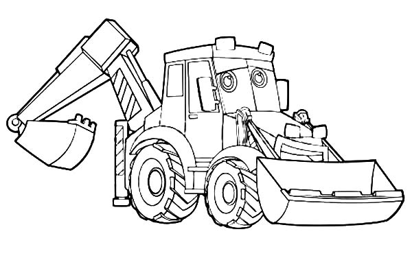600x395 Excavator Coloring Pages