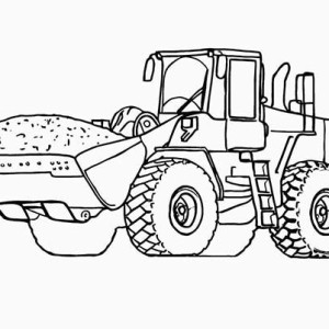 300x300 Bulldozer Pulling Dirt In Digger Coloring Page Color Luna