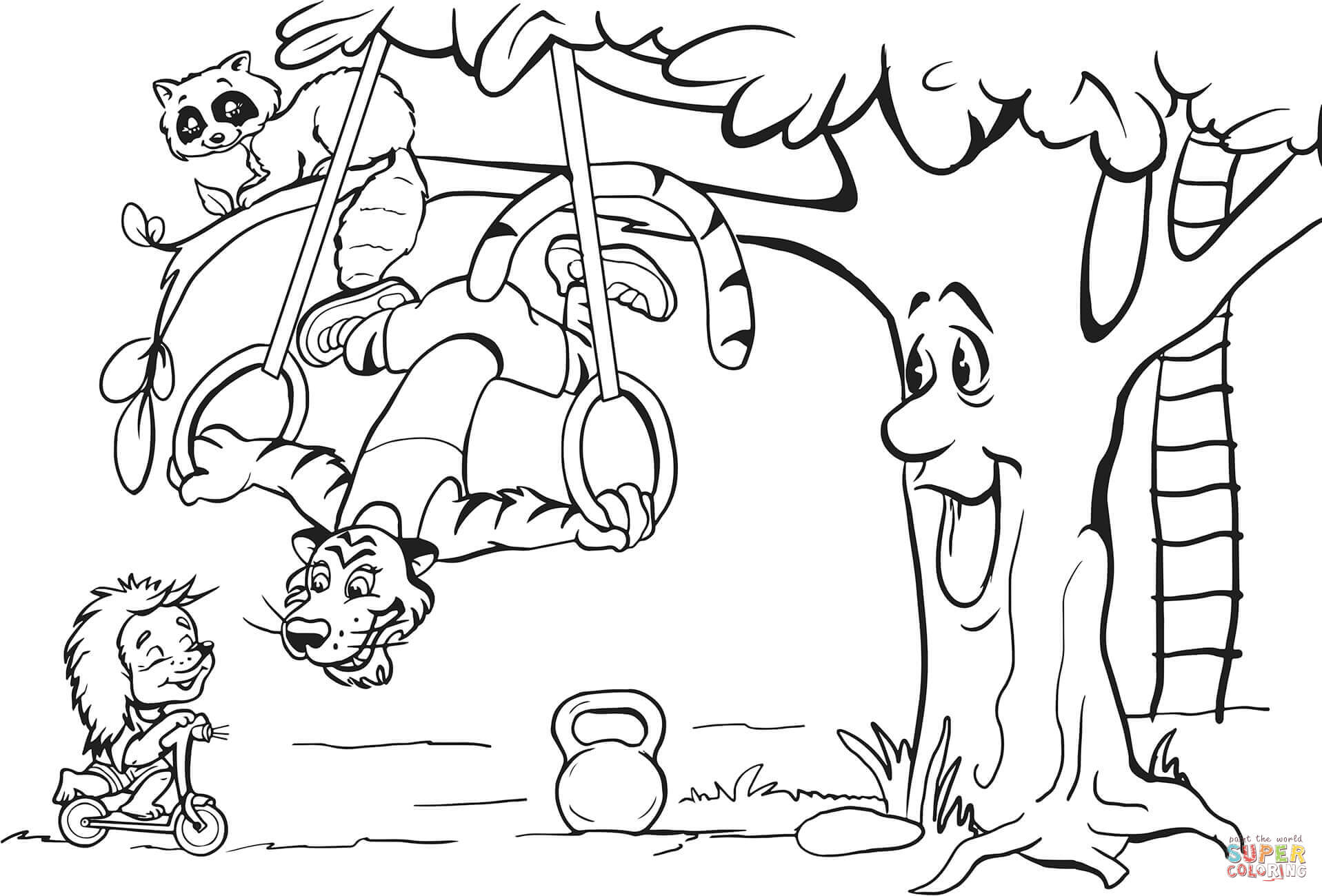 1917x1300 Exercise Coloring Pages For Preschoolers Best Of Tiger Is Doing