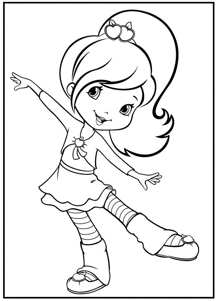 691x960 Strawberry Shortcake Dance Exercise Coloring Picture For Kids