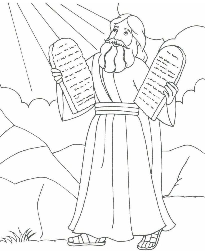 818x1003 Free Printable Moses Coloring Pages For Kids Commandments