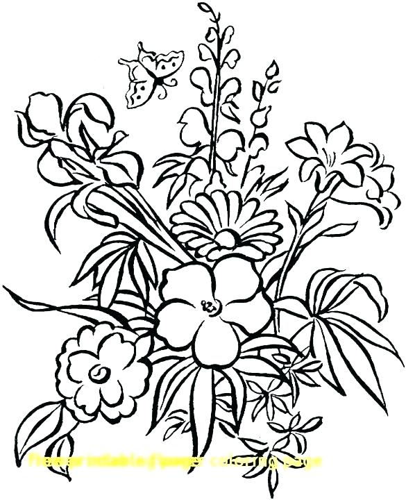 585x720 Tropical Flowers Colouring Pages Flower Coloring Printable Color