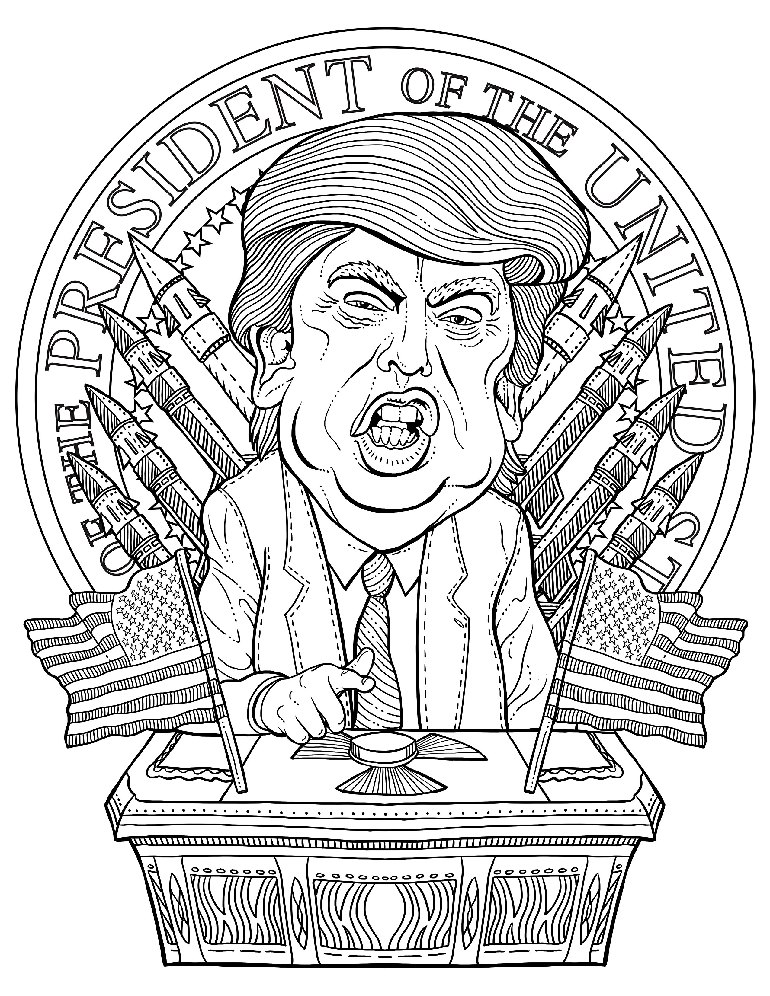 2550x3300 Expert Donald Trump Coloring Pages The Most Te